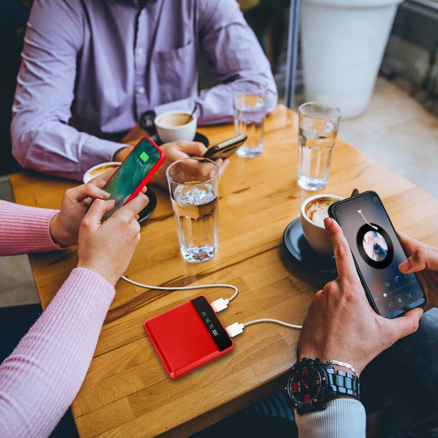 10000 mAh Portable Powerbank Mini with Dual USB Ports LCD Display Mobile Accessories - DailySale