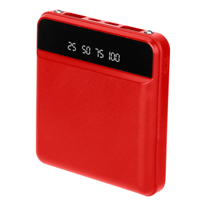 10000 mAh Portable Powerbank Mini with Dual USB Ports LCD Display Mobile Accessories Red - DailySale