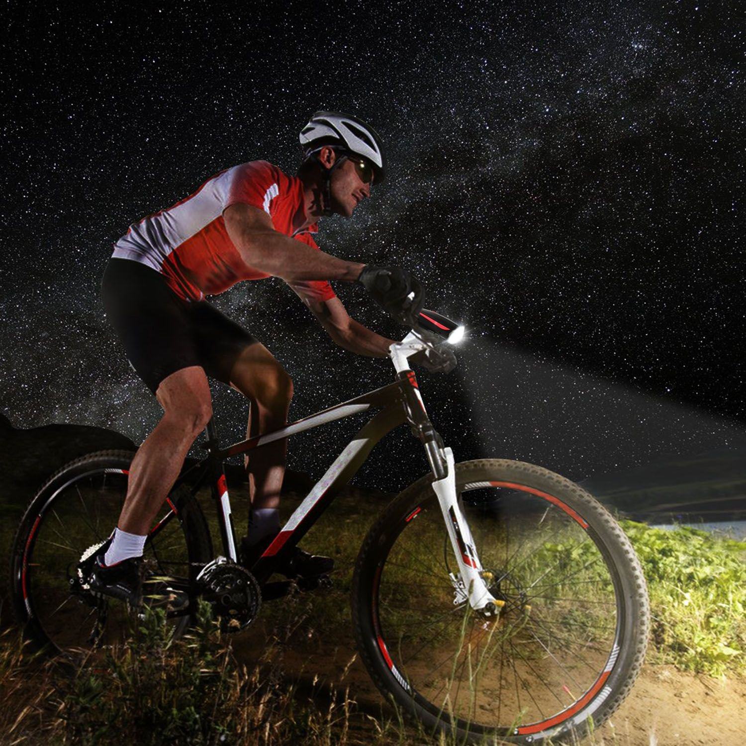 10000LM Bike Headlight USB Rechargeable Sports & Outdoors - DailySale