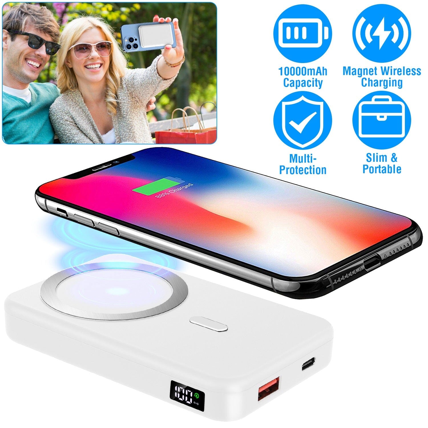 10000mAh Magnetic Wireless Power Bank 22.5W Fast Charging Mobile Accessories - DailySale