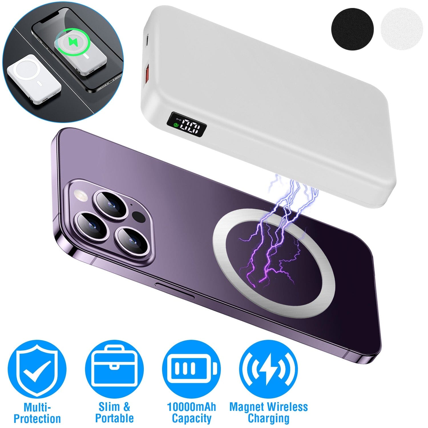 10000mAh Magnetic Wireless Power Bank 22.5W Fast Charging Mobile Accessories - DailySale