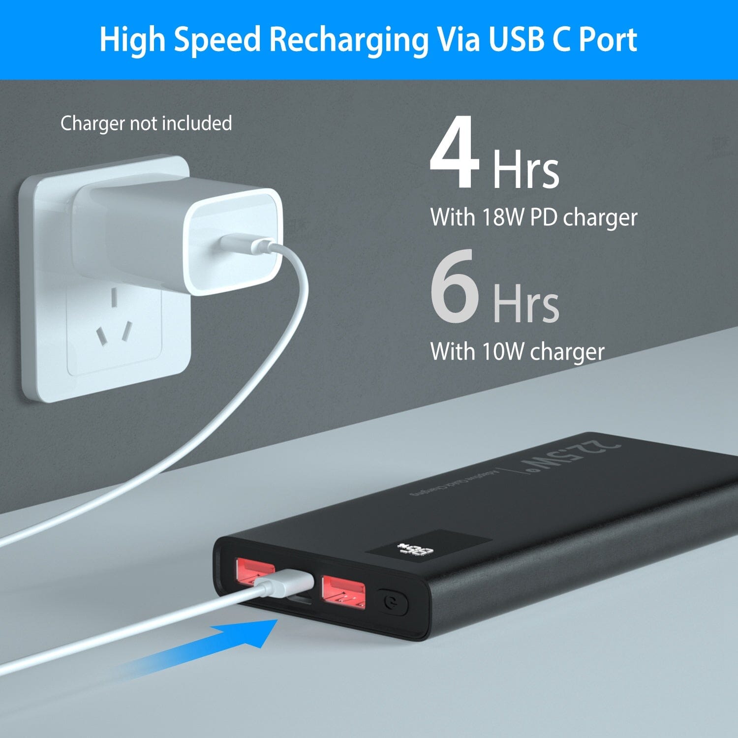 10000mAh Power Bank Portable Charger External Battery Pack Mobile Accessories - DailySale