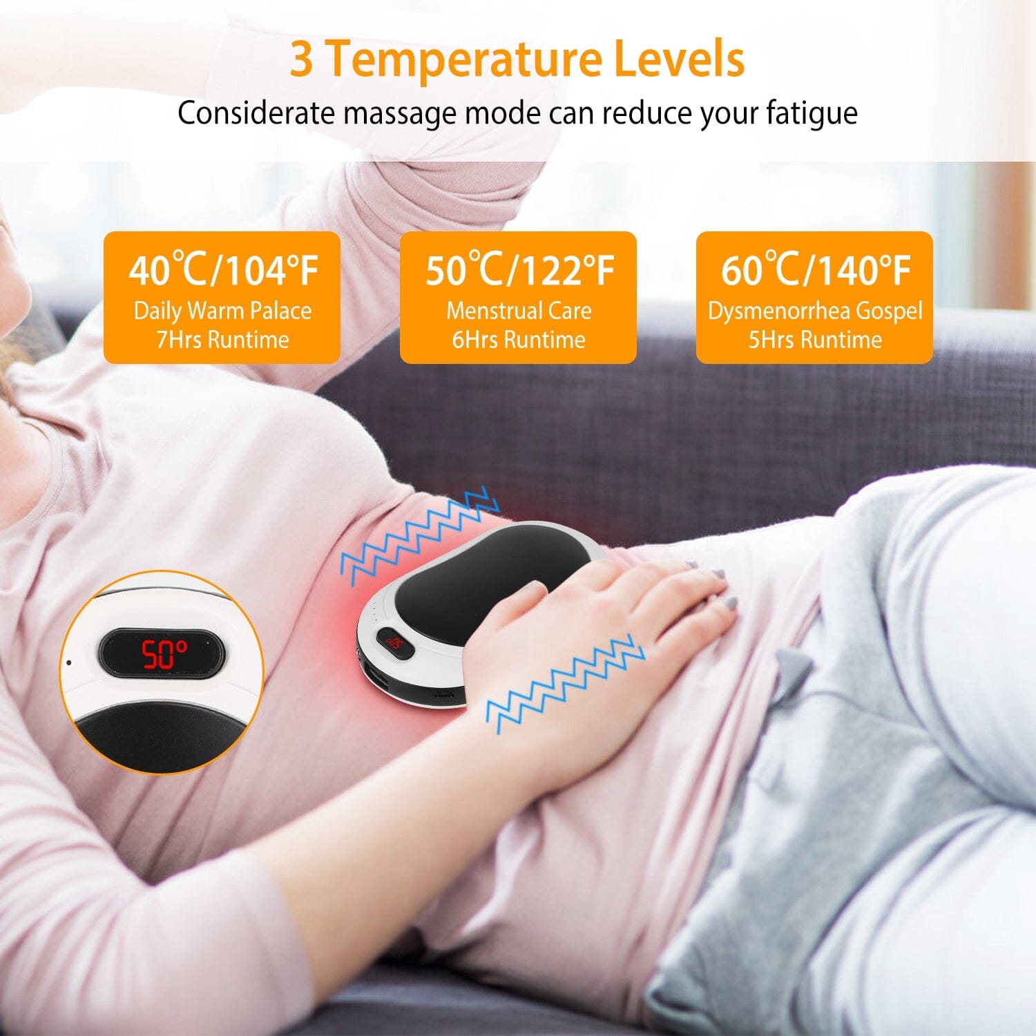 10000mAh Power Bank Rechargeable Pocket Warmer Double-Sided Heating Wellness - DailySale