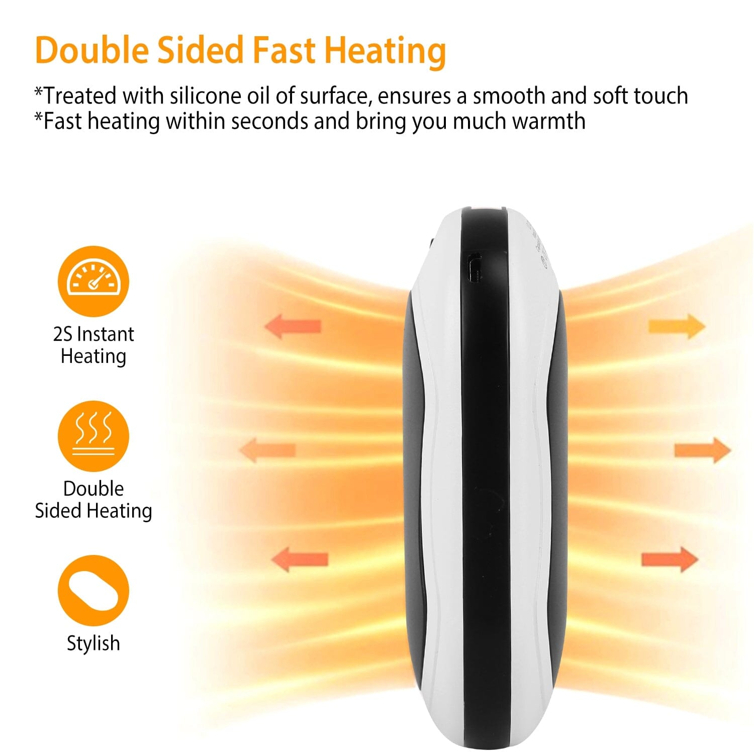 10000mAh Power Bank Rechargeable Pocket Warmer Double-Sided Heating Wellness - DailySale