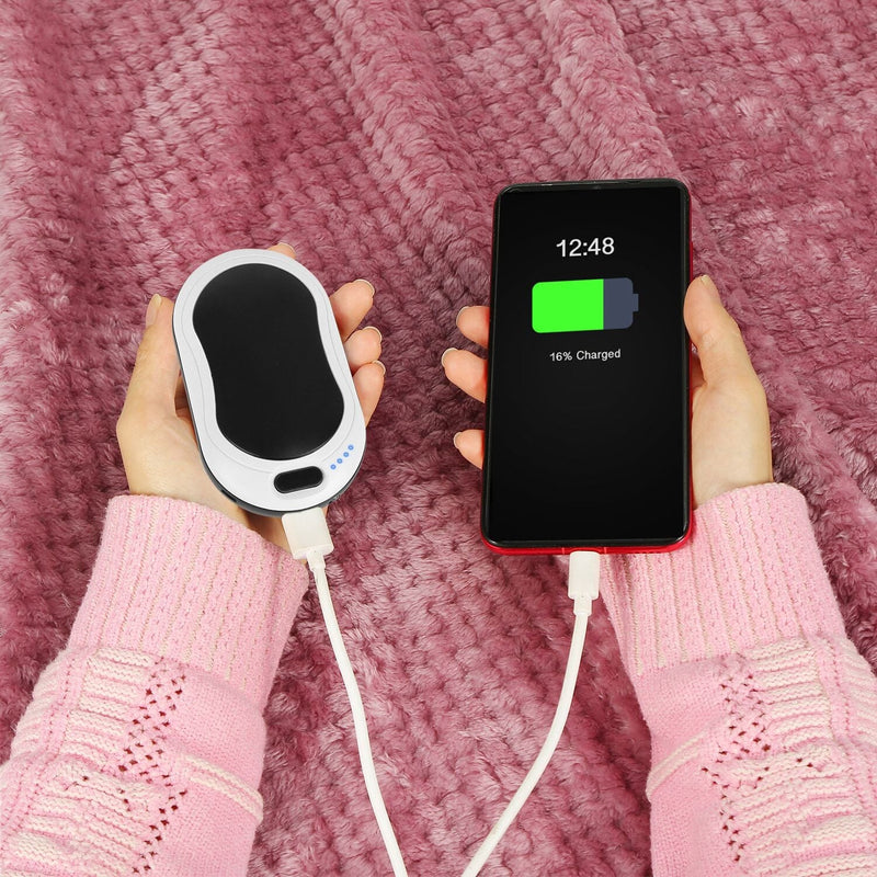 10000mAh Power Bank Rechargeable Pocket Warmer Double-Sided Heating Wellness - DailySale