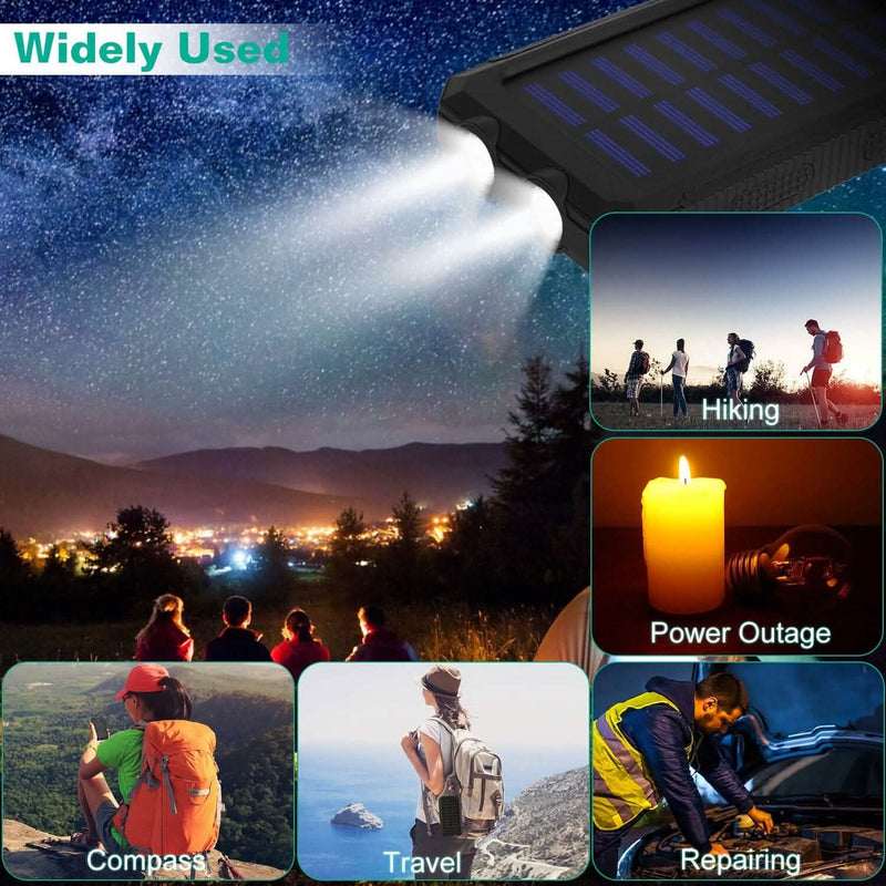 10000mAh Solar Power Bank External Battery Pack Mobile Accessories - DailySale