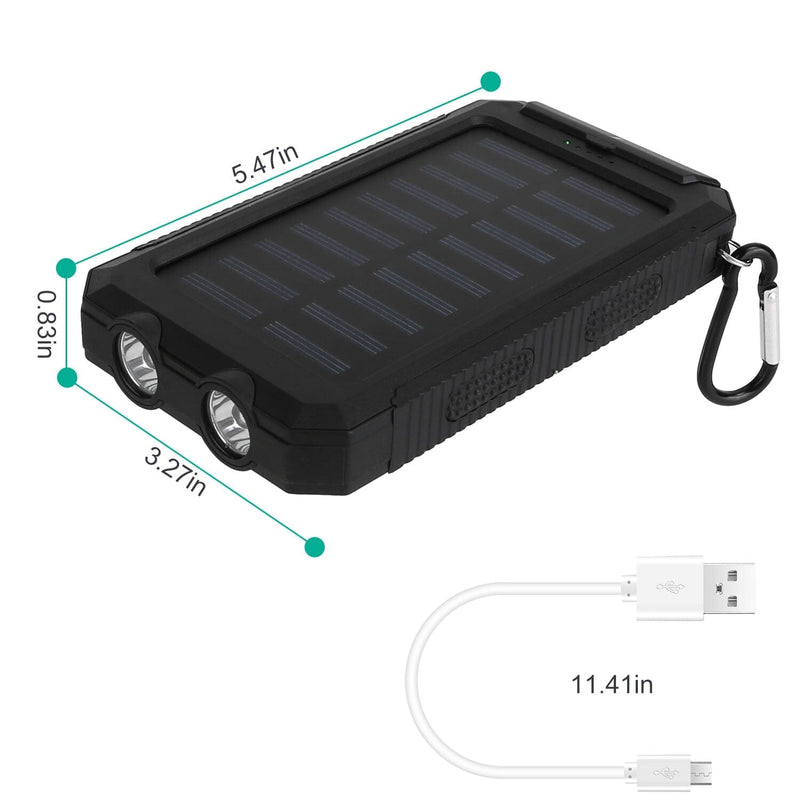 10000mAh Solar Power Bank External Battery Pack Mobile Accessories - DailySale