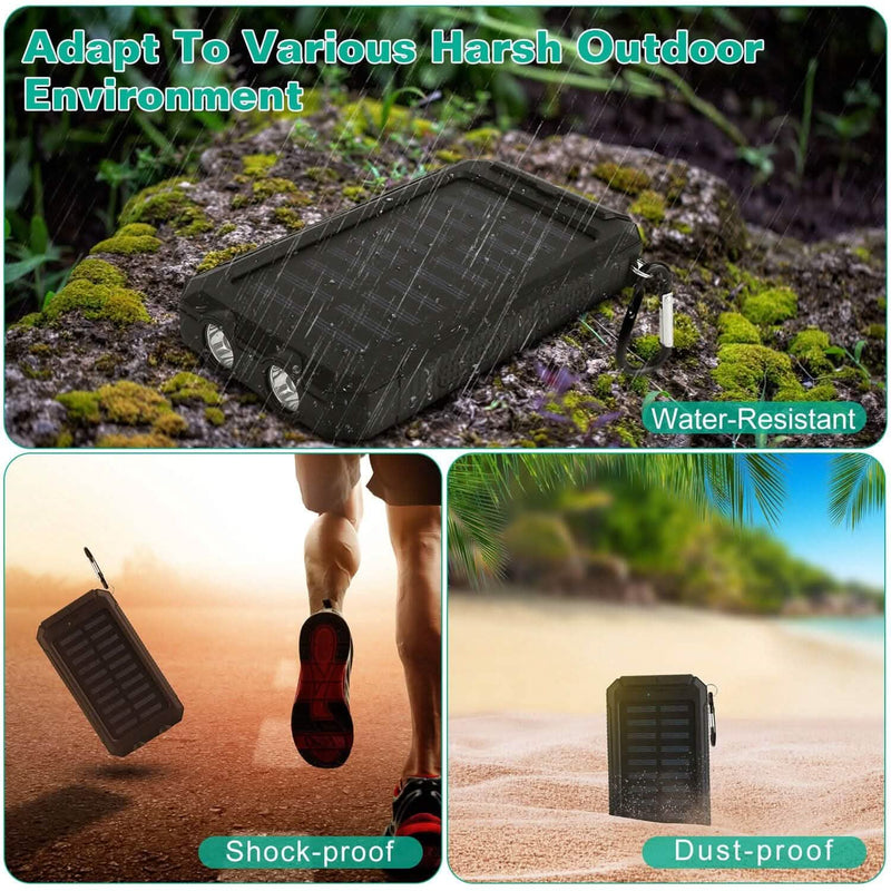 10000mAh Solar Power Bank External Battery Pack Mobile Accessories - DailySale