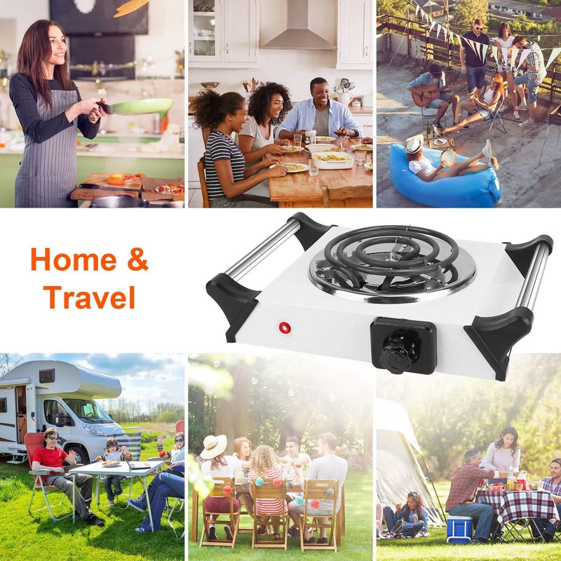1000W Electric Burner Portable Coil Heating Hot Plate Stove Countertop Kitchen Appliances - DailySale