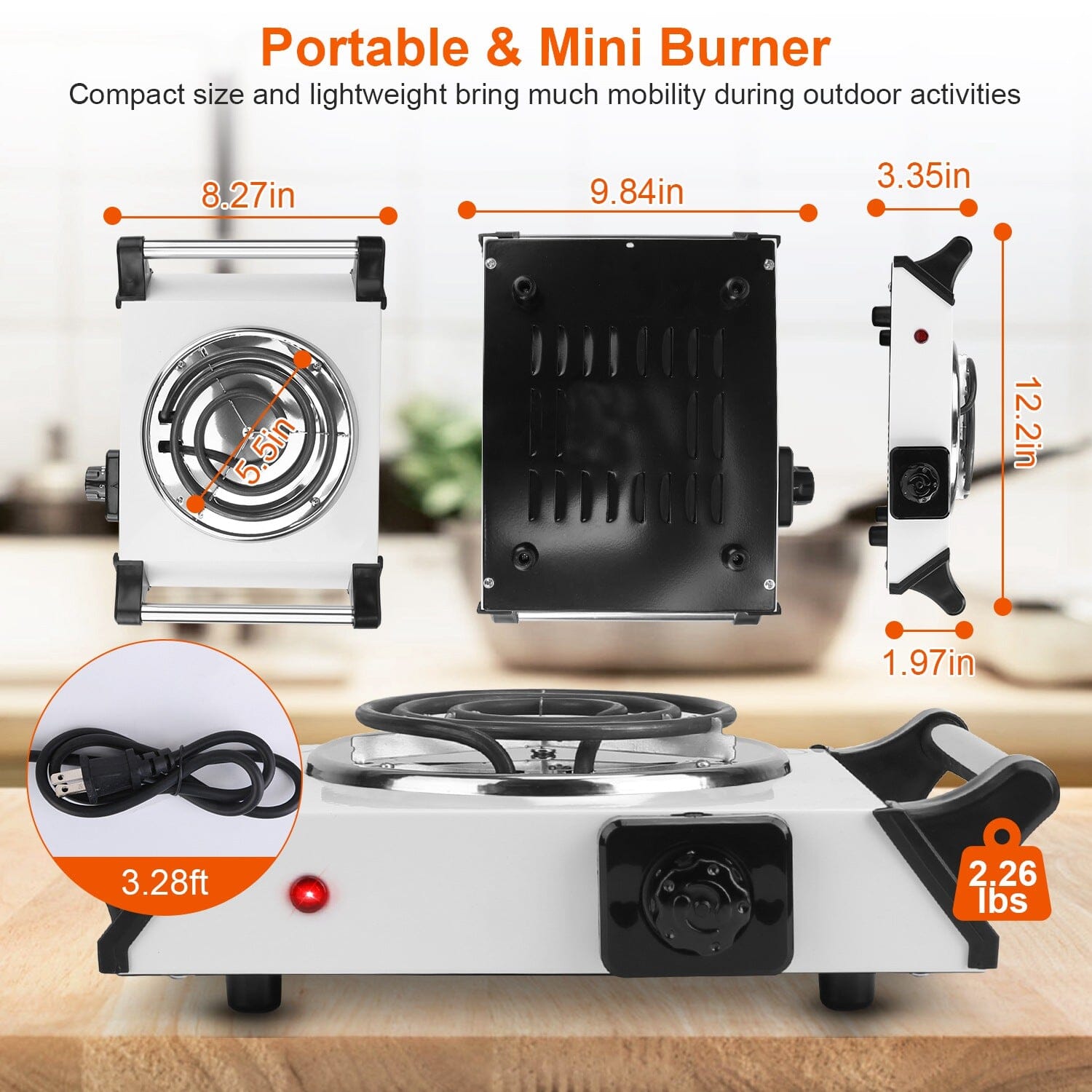 1000W Electric Burner Portable Coil Heating Hot Plate Stove Countertop Kitchen Appliances - DailySale