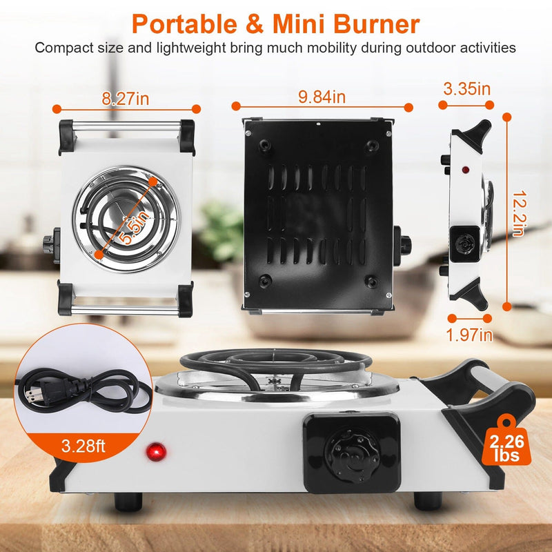 Electric Single Burner Portable Coil Heating Hot Plate Stove