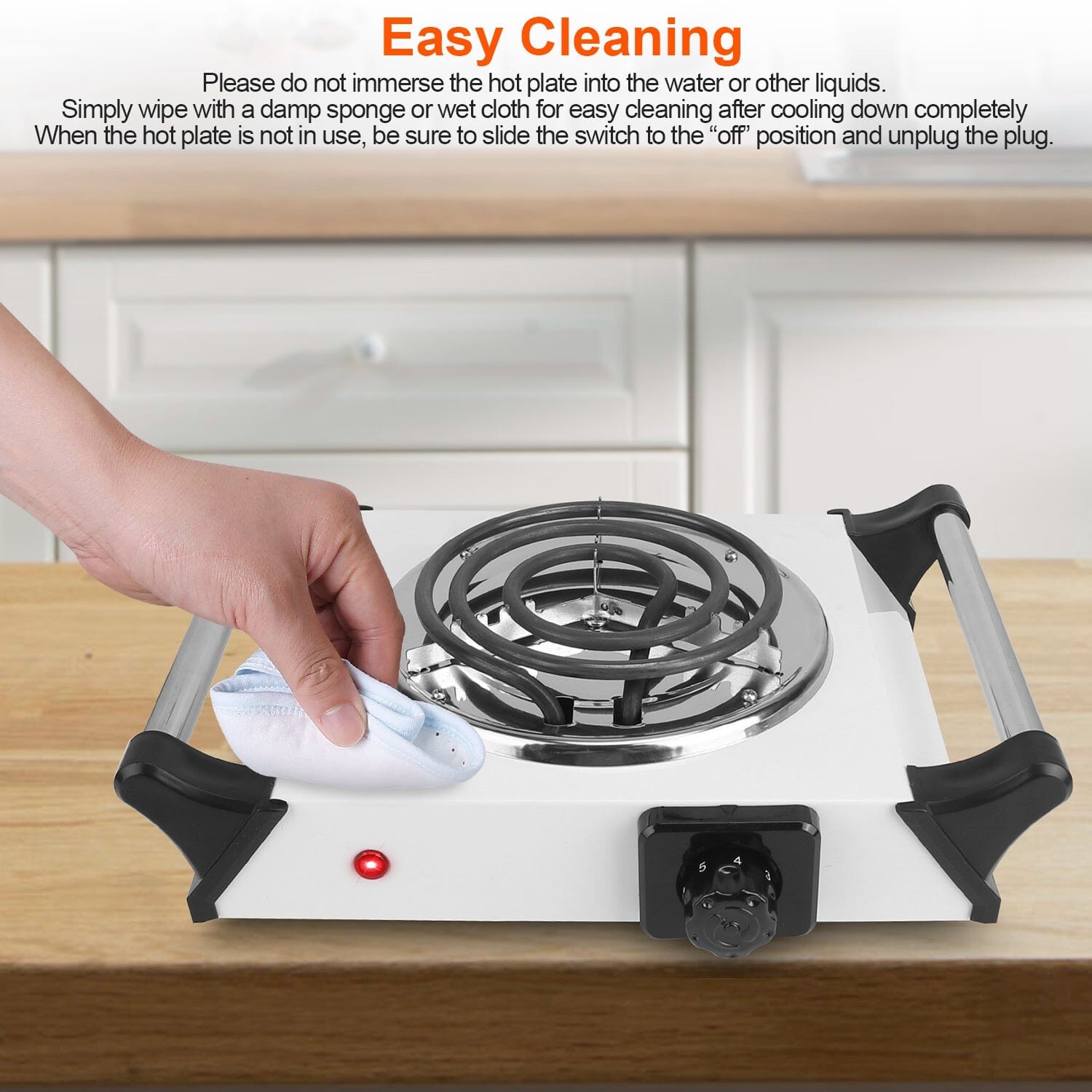 1000W Electric Burner Portable Coil Heating Hot Plate Stove Countertop Kitchen Appliances - DailySale