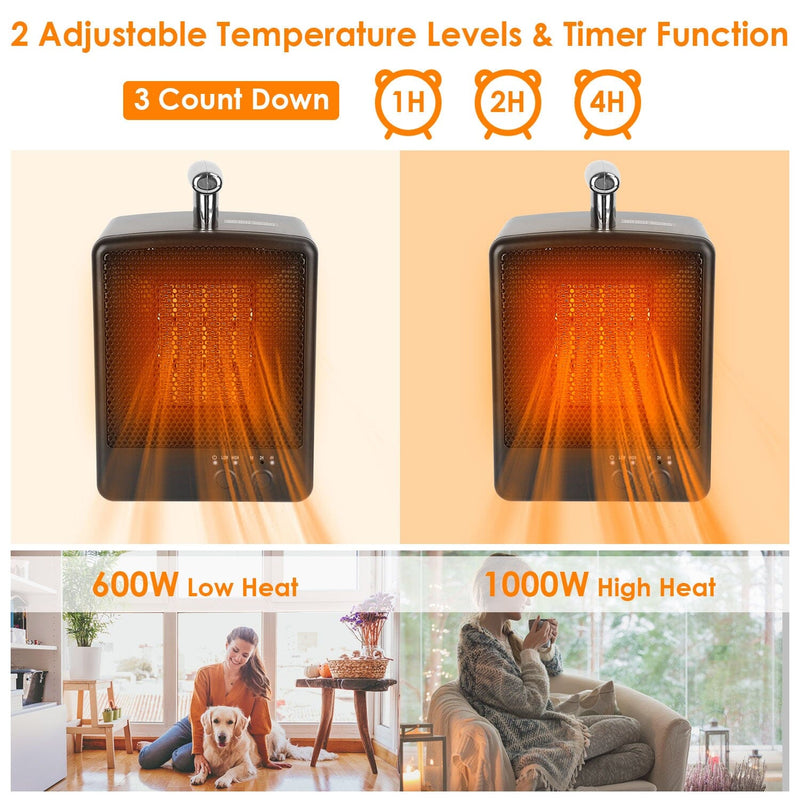1000W Portable Electric Space Heater Household Appliances - DailySale