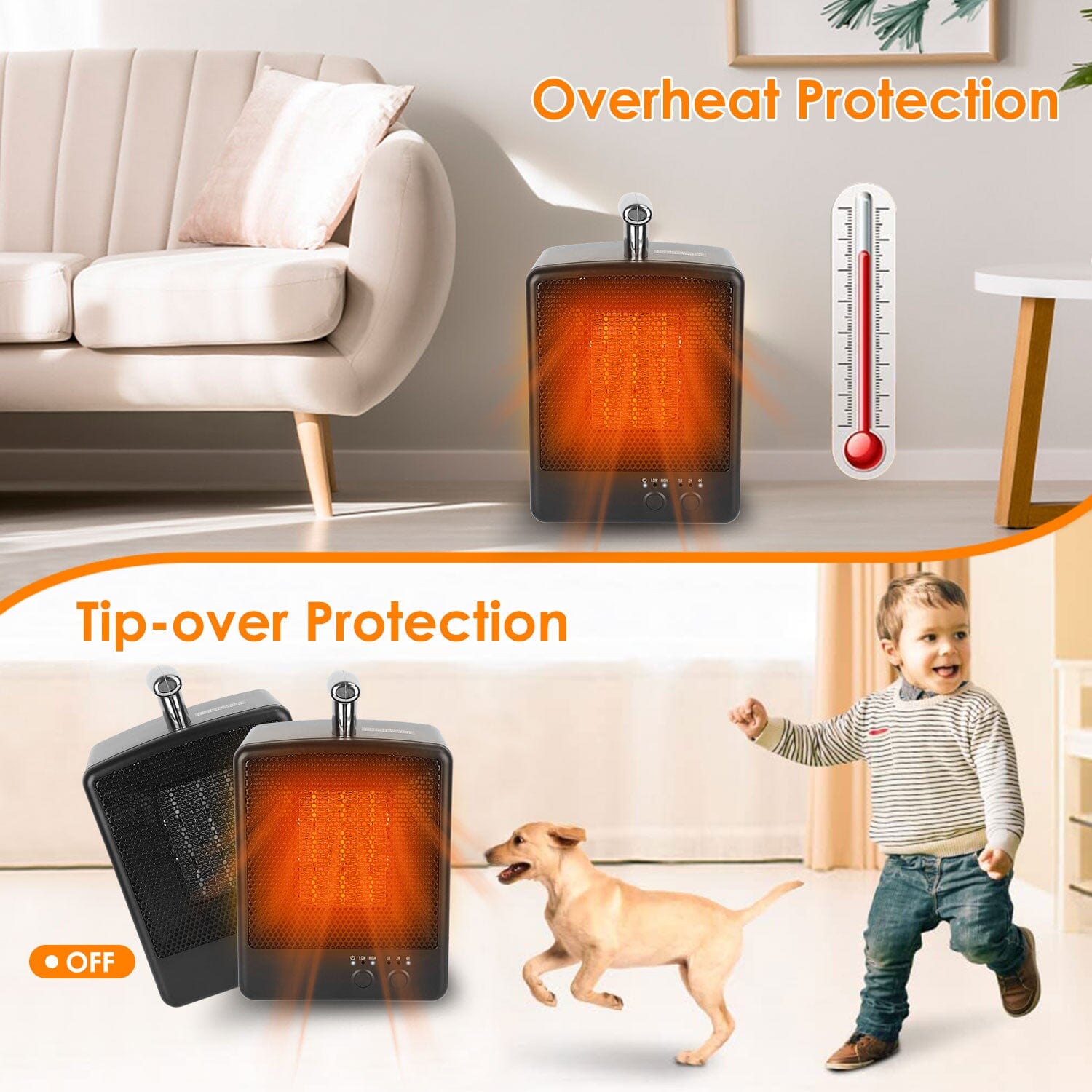 1000W Portable Electric Space Heater Household Appliances - DailySale