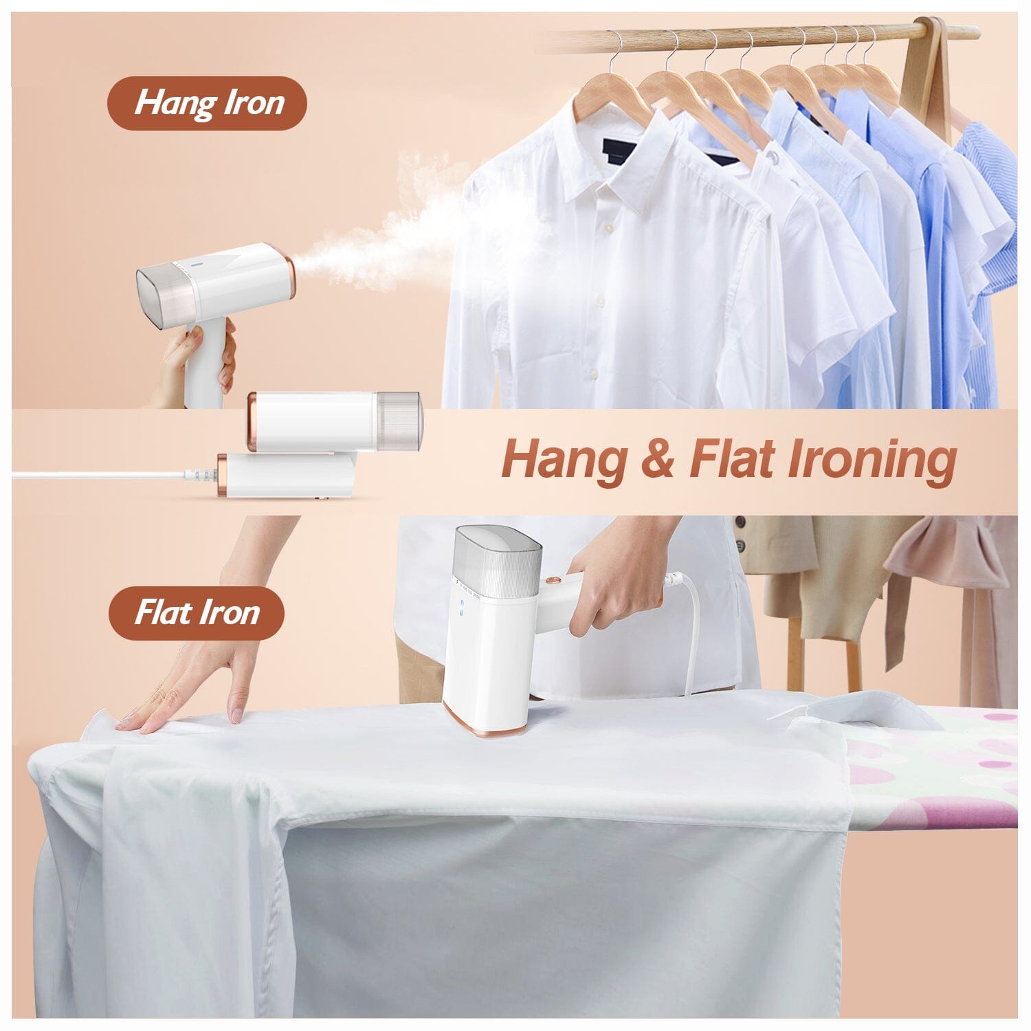 1000W Portable Handheld Clothes Steamer with Brush Foldable Household Appliances - DailySale