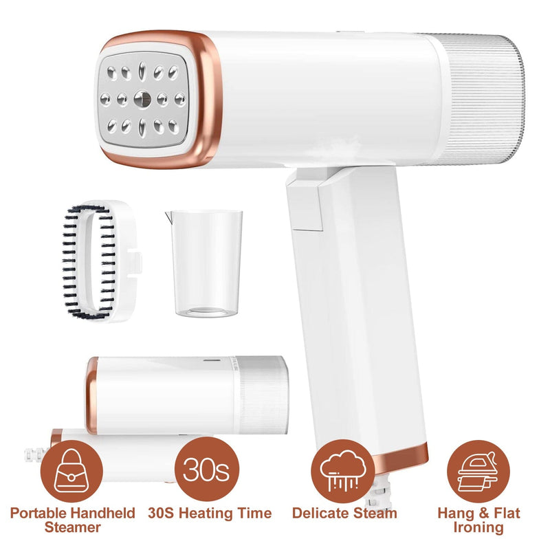 1000W Portable Handheld Clothes Steamer with Brush Foldable Household Appliances - DailySale