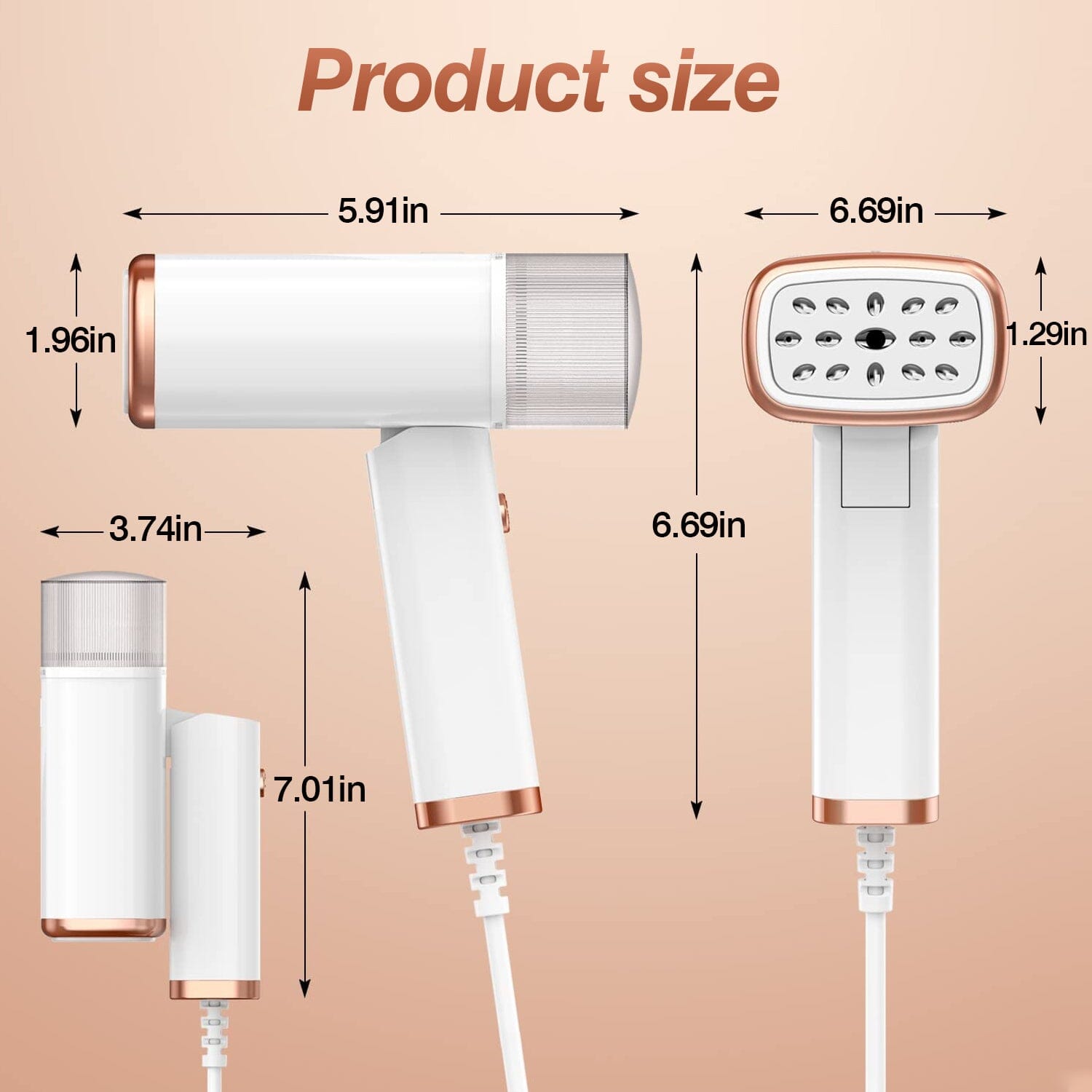 1000W Portable Handheld Clothes Steamer with Brush Foldable Household Appliances - DailySale