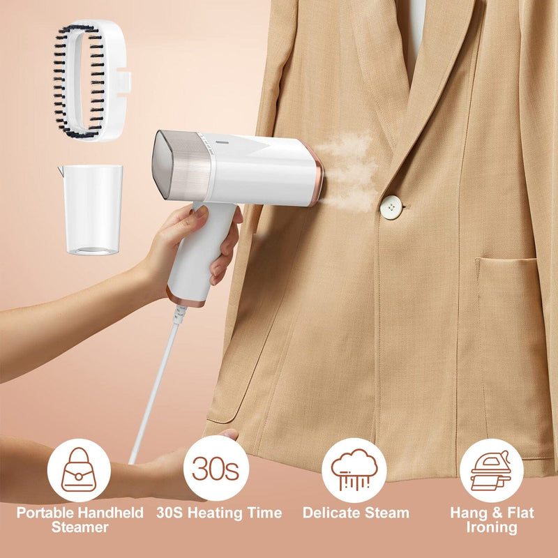 1000W Portable Handheld Clothes Steamer with Brush Foldable Household Appliances - DailySale