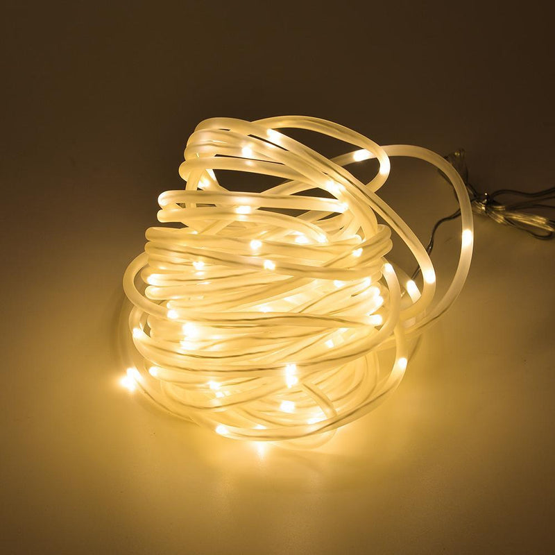 100LED Solar Power Fairy String Rope Light - Warm White Garden & Patio - DailySale