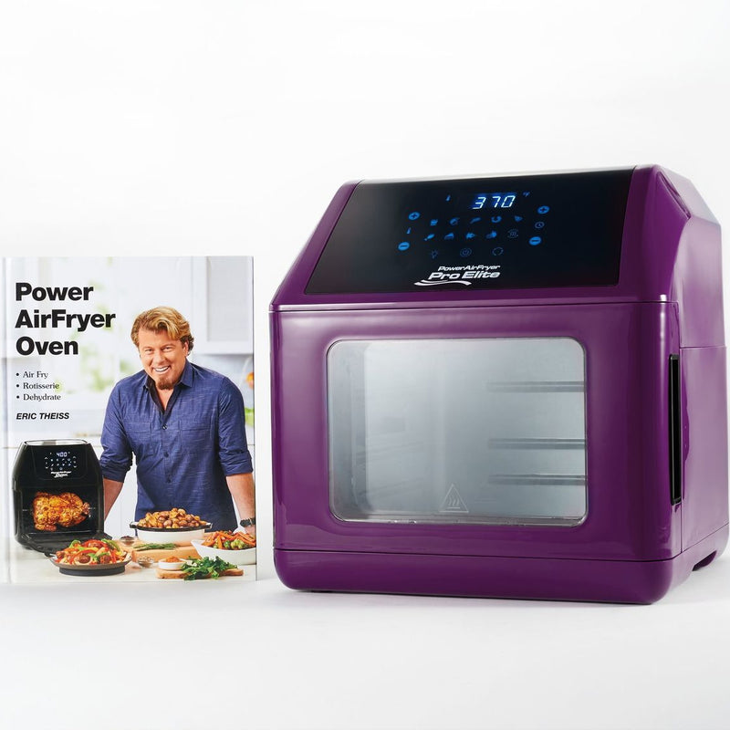 Front angled view of purple Power Air Fryer 10-in-1 Pro Elite Oven 6-qt (Refurbished)