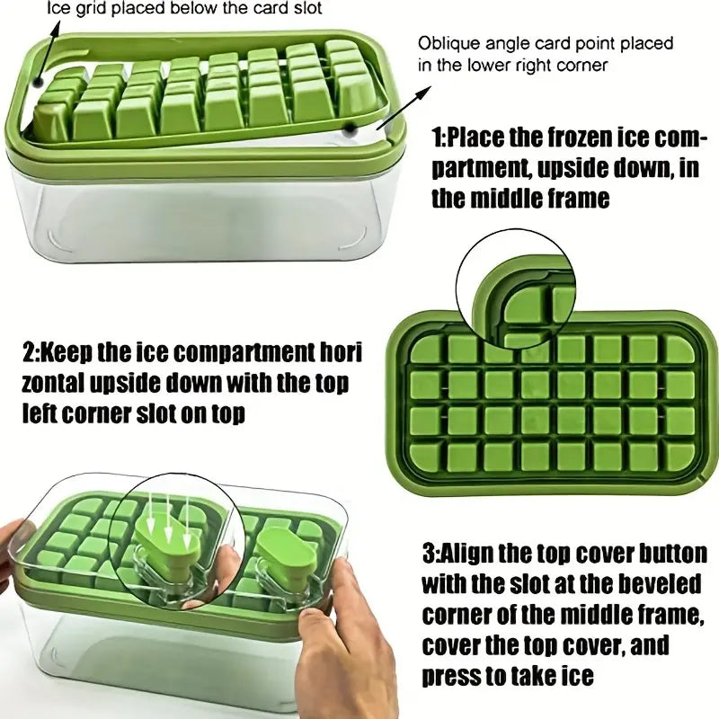 101oz. Ice Cube Tray Set - 64 Pcs Silicone Ice Cube Tray With Lid & Bin Kitchen Tools & Gadgets - DailySale