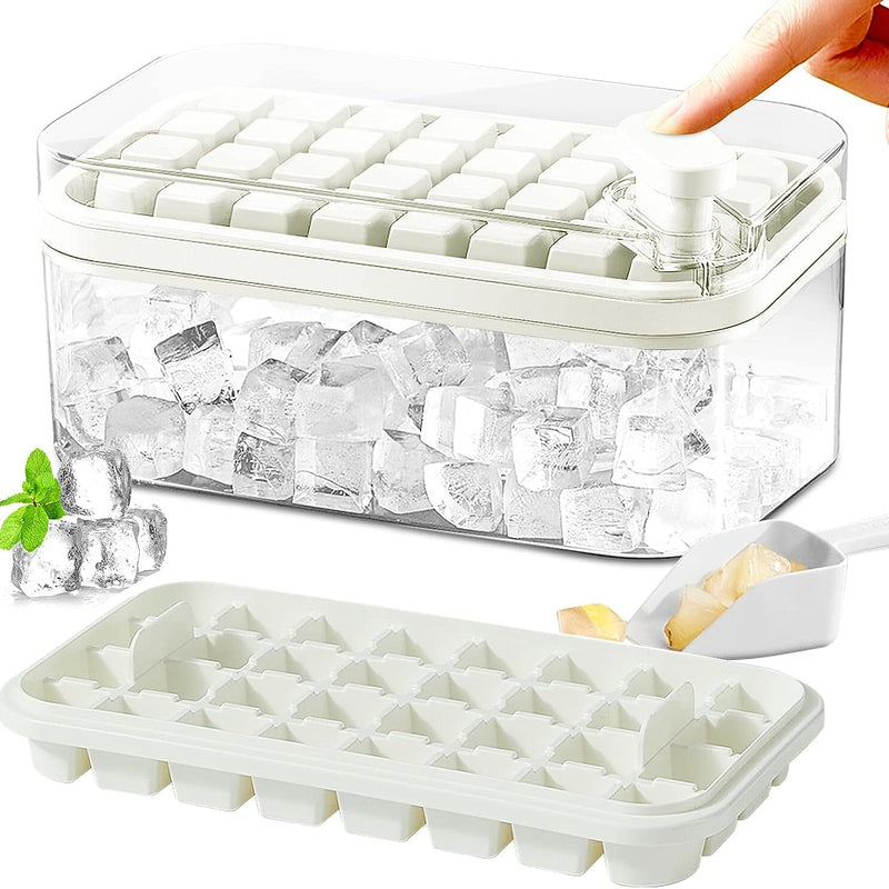 101oz. Ice Cube Tray Set - 64 Pcs Silicone Ice Cube Tray With Lid & Bin Kitchen Tools & Gadgets White - DailySale