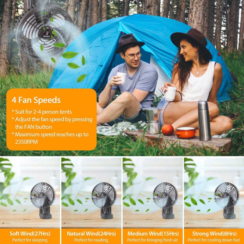 10400 mAh Portable Camping Fan Sports & Outdoors - DailySale