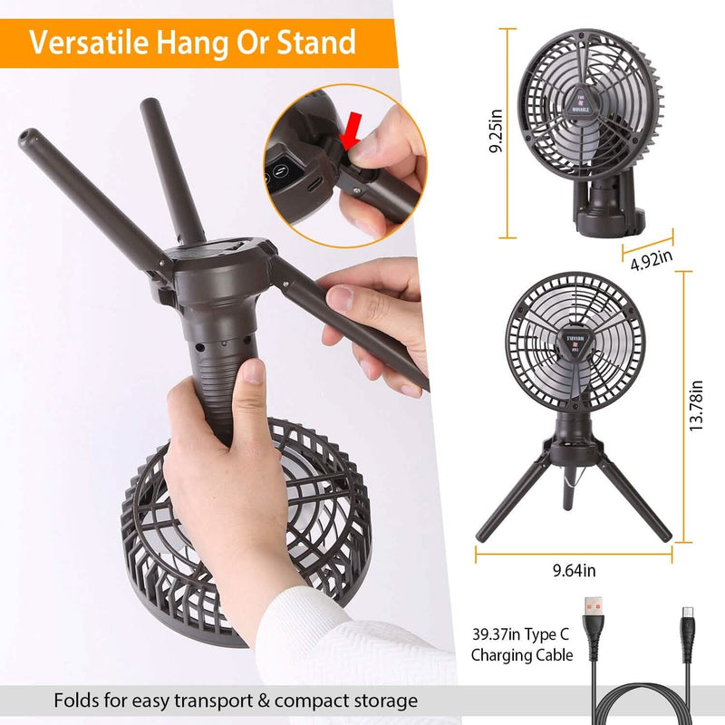 10400 mAh Portable Camping Fan Sports & Outdoors - DailySale