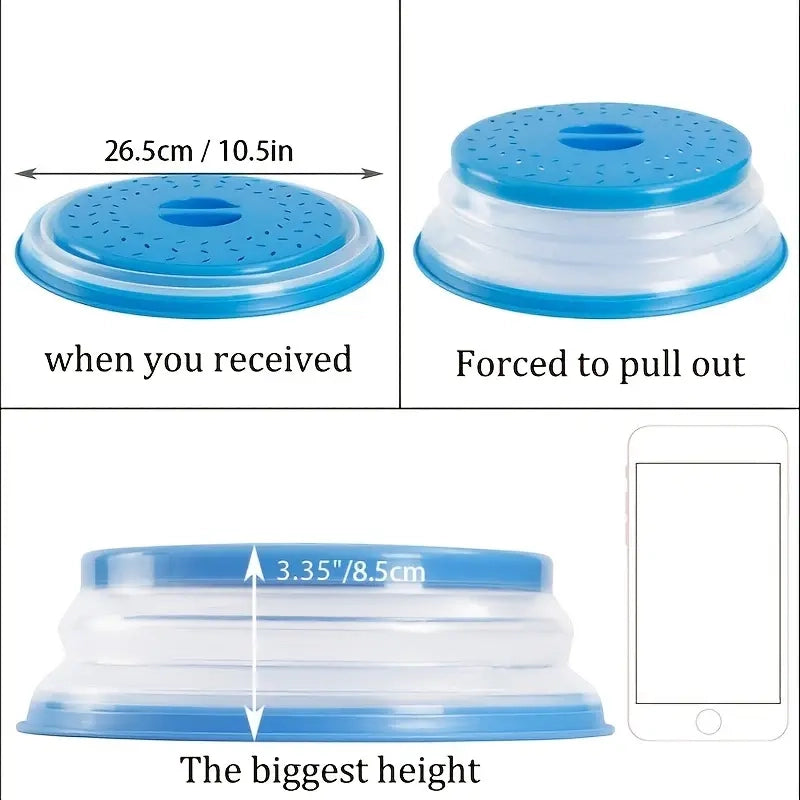 10.5 inch Collapsible Food Plate Lid Cover Kitchen Tools & Gadgets - DailySale