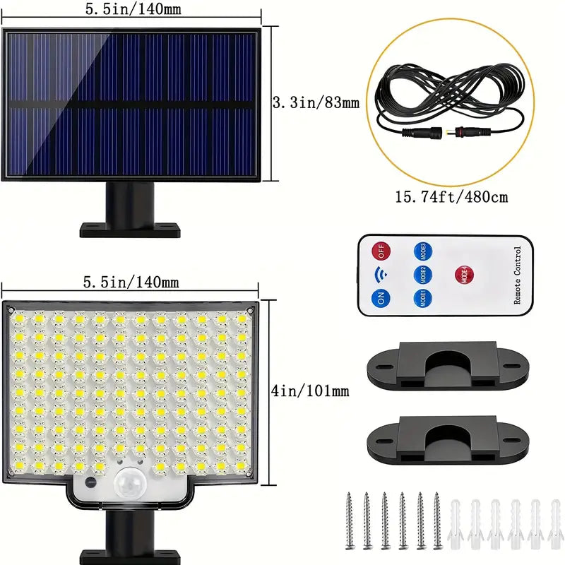 106LED Super Bright Motion Sensor Solar Power LED Garden Wall Light Outdoor Lighting - DailySale