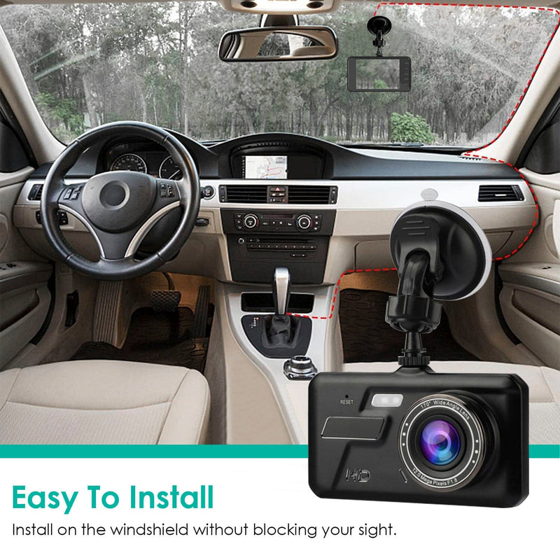 1080P 4-Inch Touch Screen Dual Dash Cam Automotive - DailySale