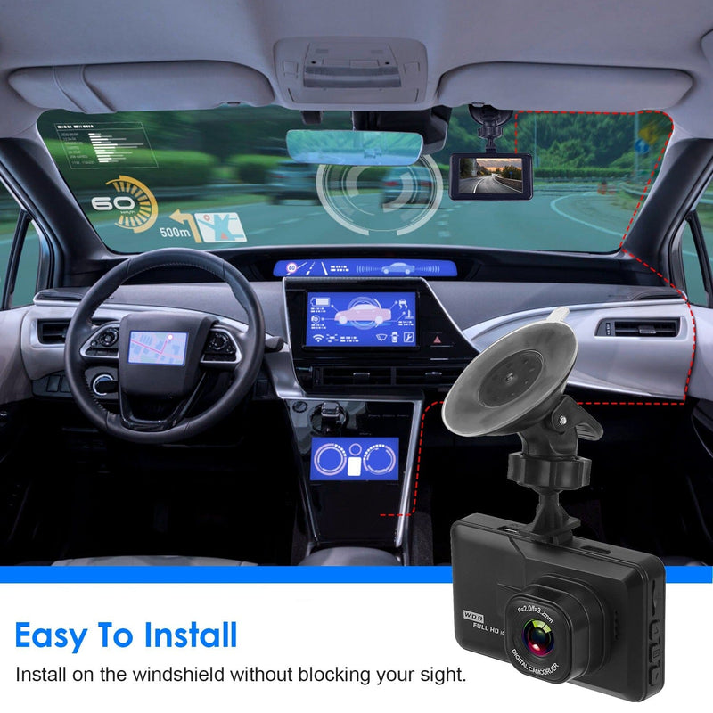 1080P Car DVR 3" Camera Dash Cam with 100° Angle Loop Recording Motion Detection Automotive - DailySale