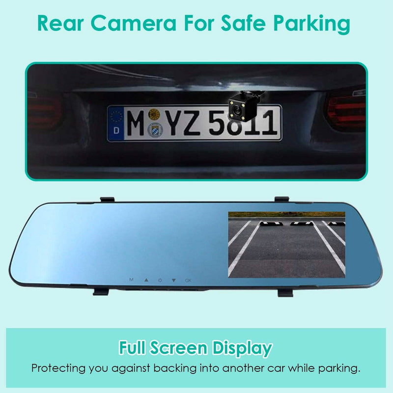 1080P Car DVR 4.3inches Dash Cam with 140° Angle Loop Recording Automotive - DailySale