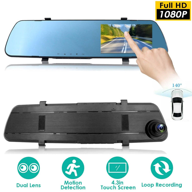 1080P Car DVR 4.3inches Dash Cam with 140° Angle Loop Recording Automotive - DailySale