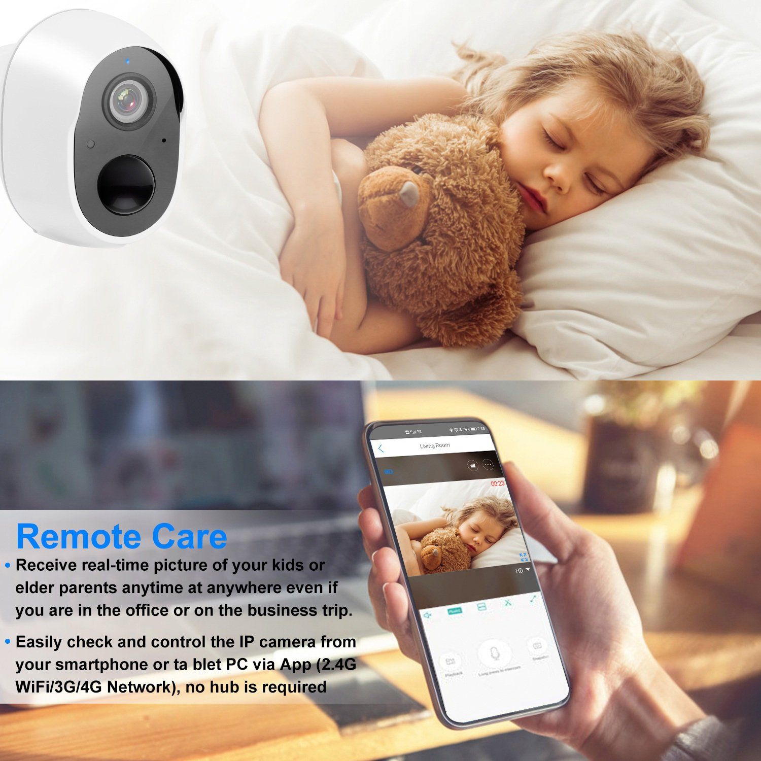 1080P FHD WiFi IP Two-Way Audio Security Surveillance Camera Cameras & Drones - DailySale