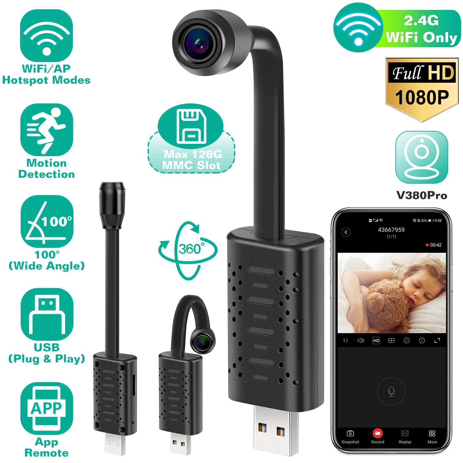 1080P HD Mini USB IP Camera Motion Detection Cameras & Surveillance - DailySale