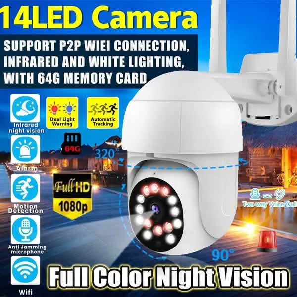 1080P Outdoor Full Color Night Vision Surveillance Camera Smart Home & Security - DailySale