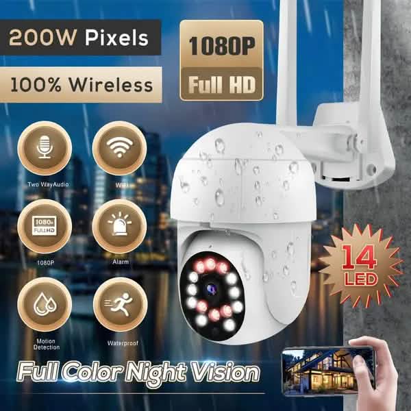 1080P Outdoor Full Color Night Vision Surveillance Camera Smart Home & Security - DailySale