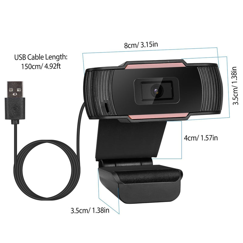 1080P USB Webcam 170 Degree Vertical Adjustment with Clip Computer Accessories - DailySale