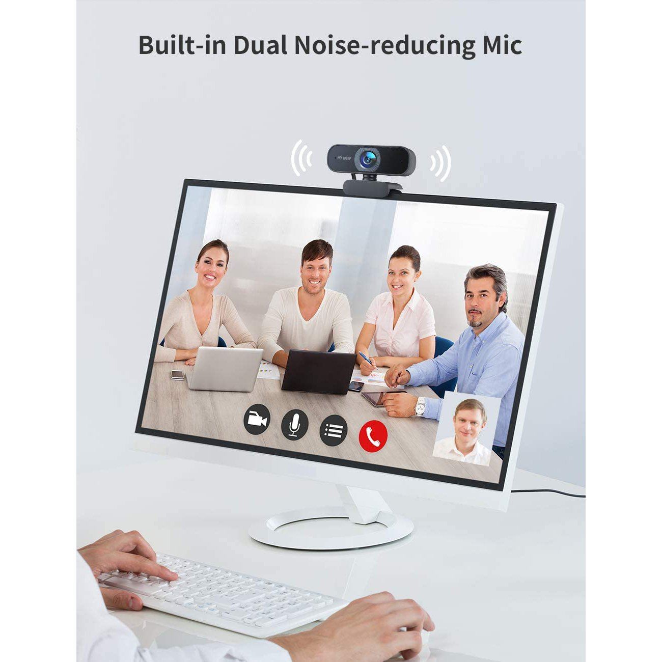 1080P Webcam, Desktop Camera with Dual Microphones Computer Accessories - DailySale