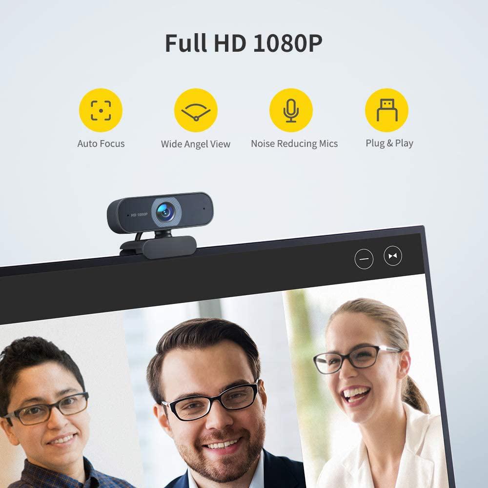 1080P Webcam, Desktop Camera with Dual Microphones Computer Accessories - DailySale