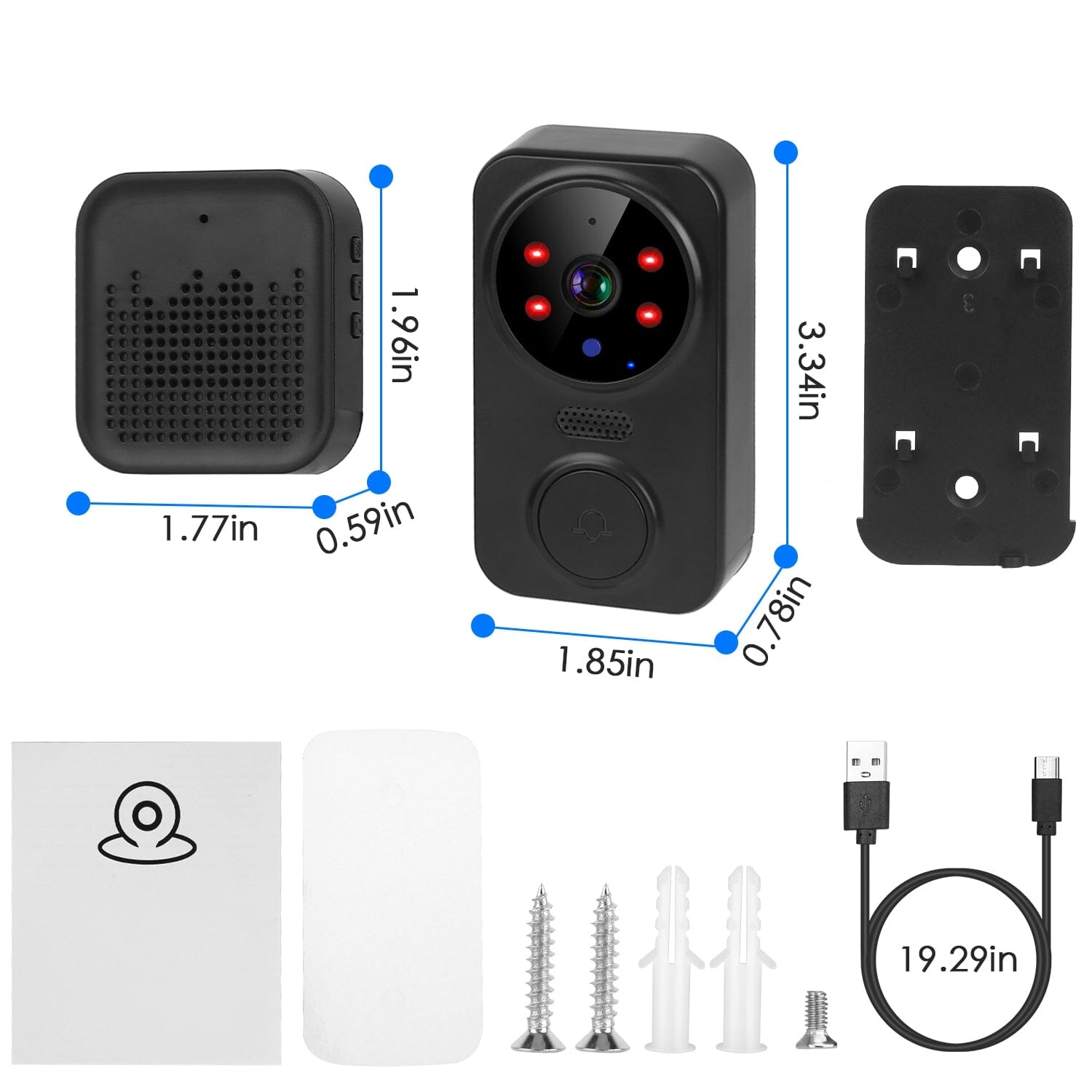 1080P WiFi Security Doorbell Camera 2-Way Audio Free Cloud Storage Smart Home & Security - DailySale