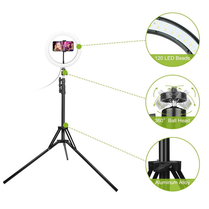 10in 120 LEDs Selfie Ring Light Mobile Accessories - DailySale