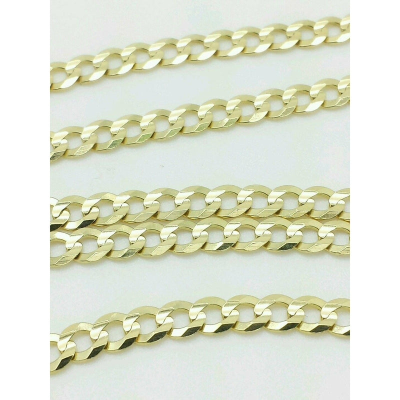 10K Genuine Solid Yellow Gold Cuban Necklace Chain Necklaces - DailySale