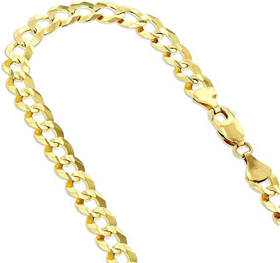 10K Genuine Solid Yellow Gold Cuban Necklace Chain Necklaces - DailySale