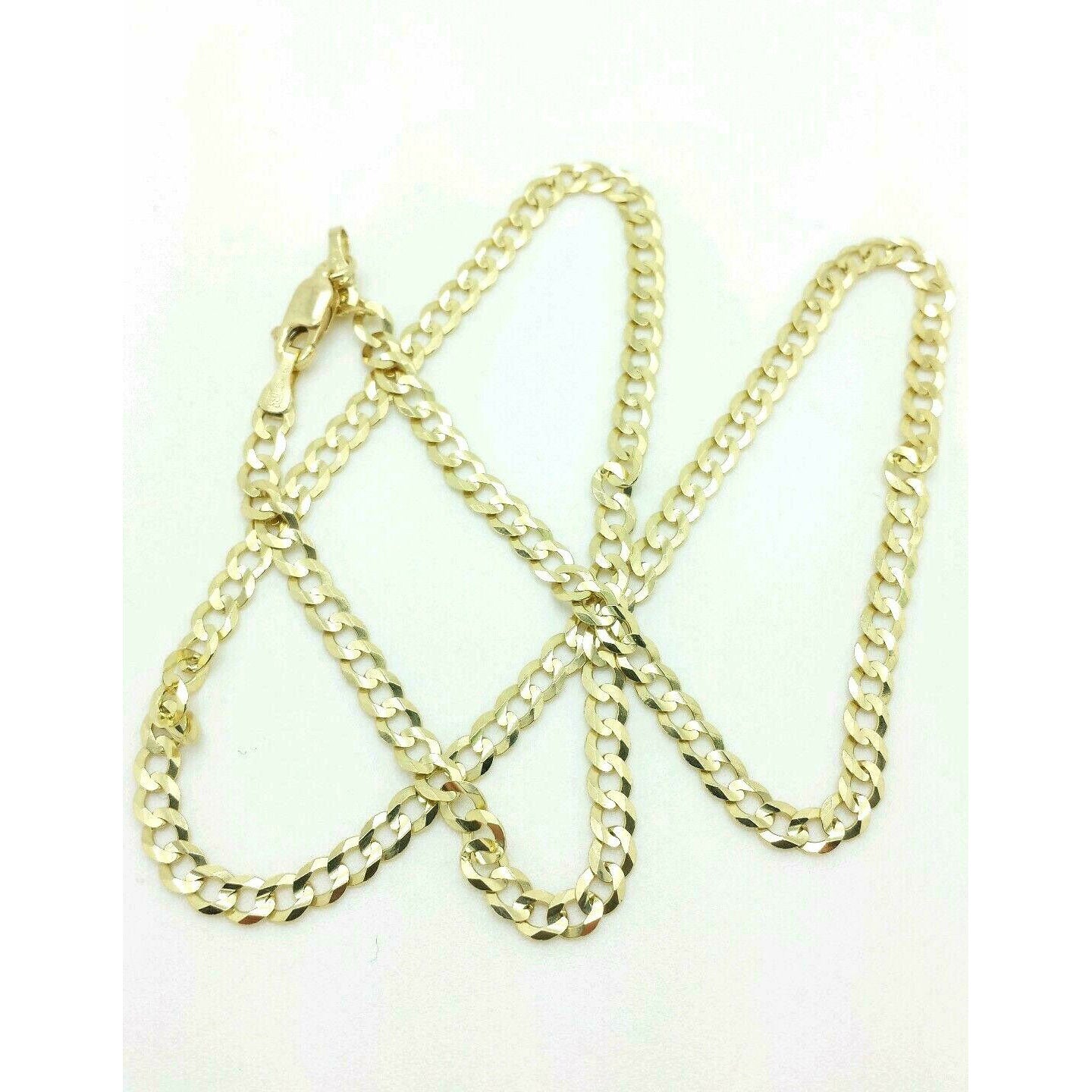 10K Genuine Solid Yellow Gold Cuban Necklace Chain Necklaces - DailySale