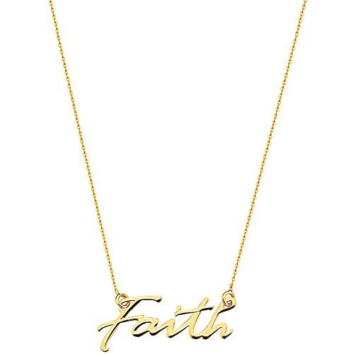 10K Gold Faith Necklace for Women Adjustable from 16" to 18" Necklaces - DailySale