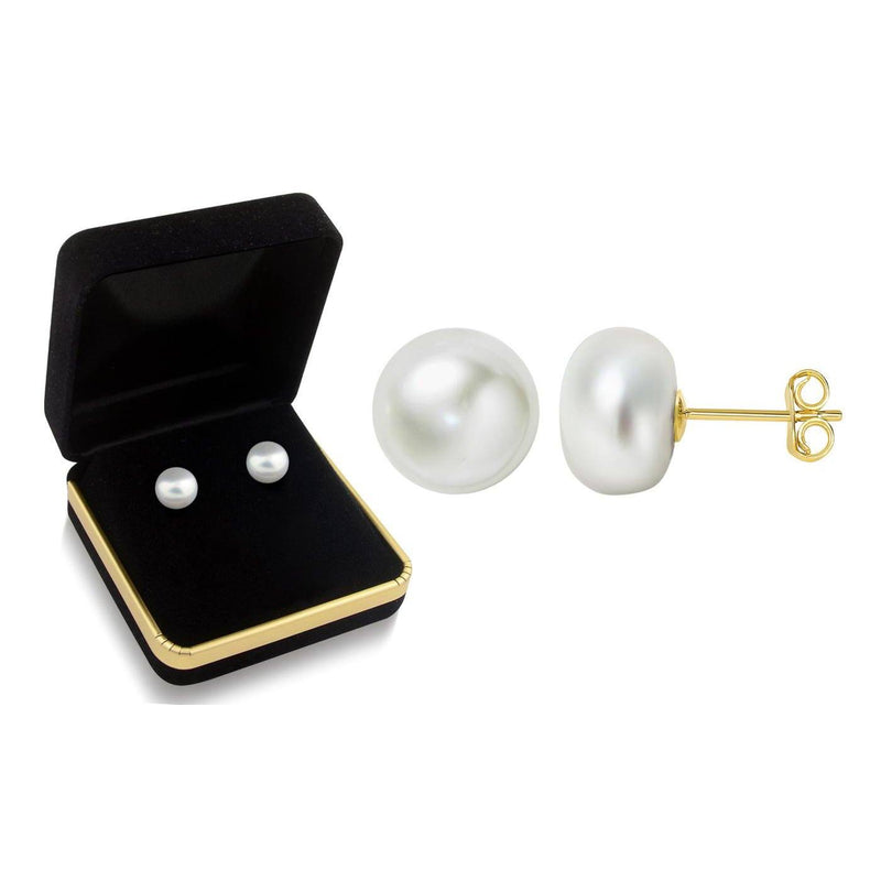 10K Gold Freshwater Pearl Stud Earrings Earrings - DailySale