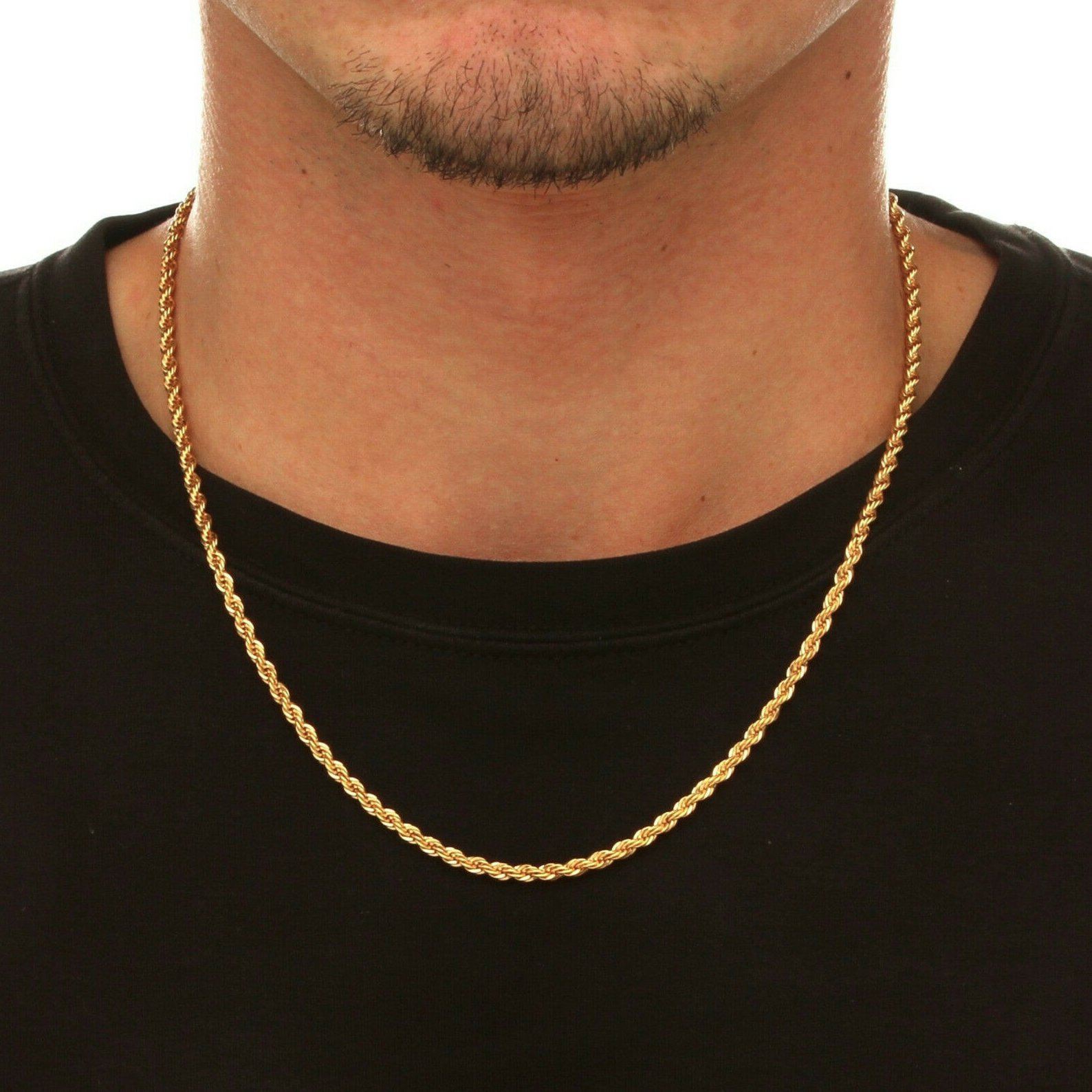 10k Solid Gold Rope Chain 2.5mm Necklaces - DailySale