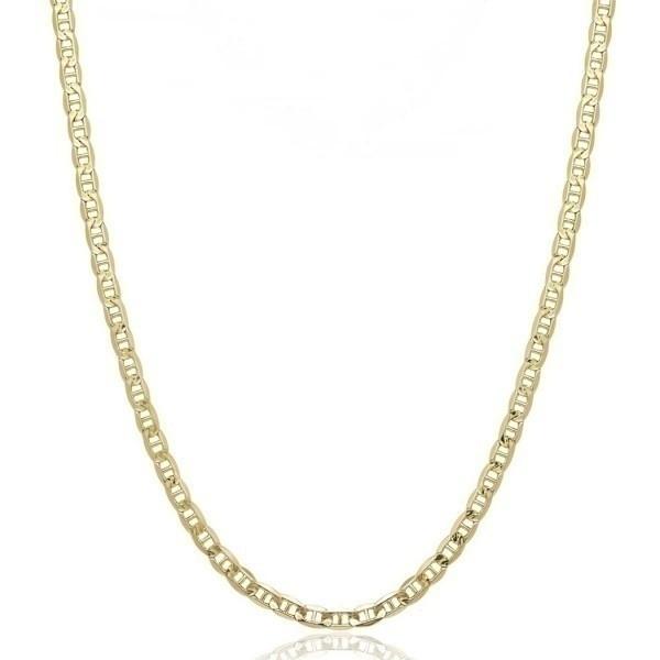 10K Solid Yellow Gold 2.5mm Marina Chain - Assorted Sizes Jewelry 16" - DailySale